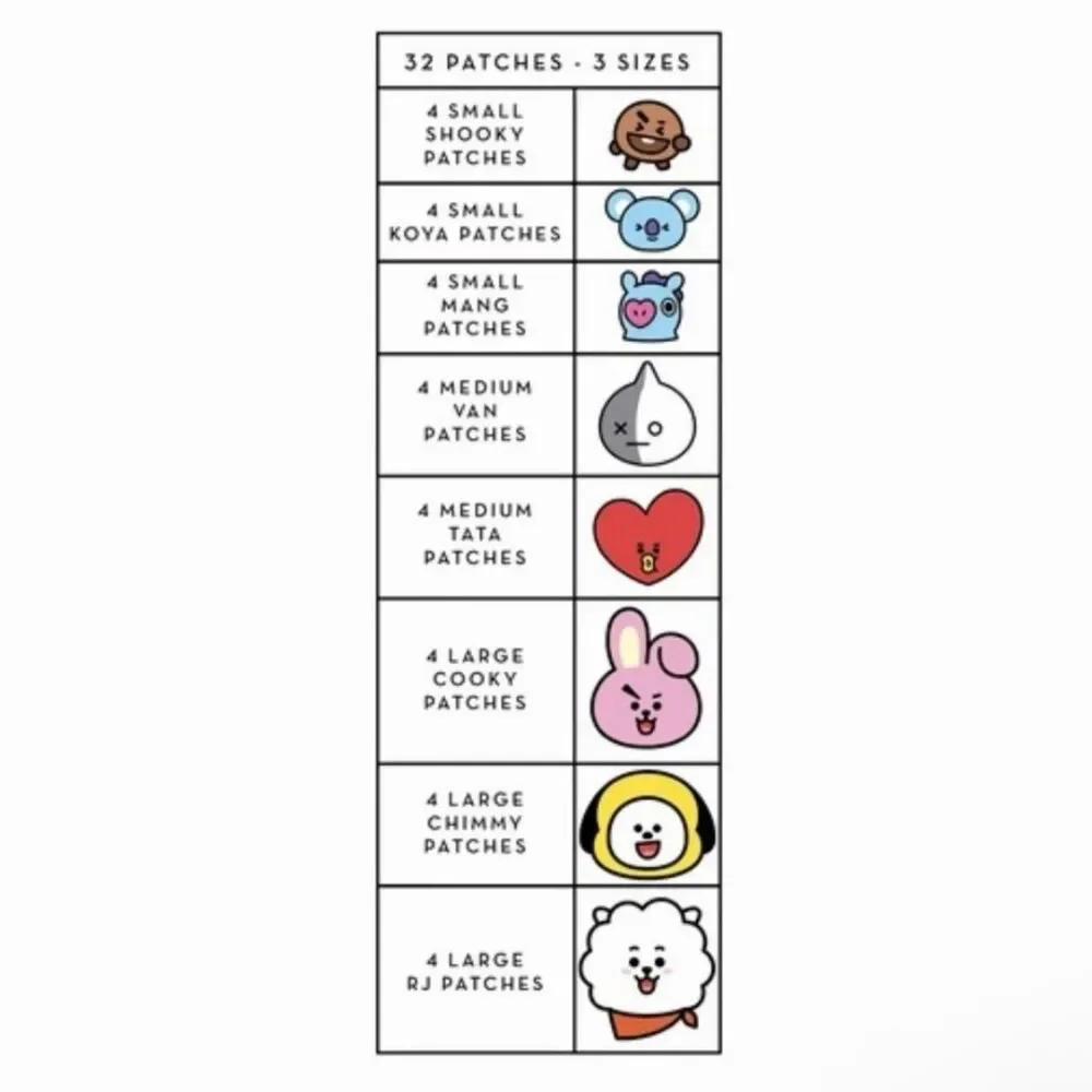 (SET of 2) The Creme Shop BT21 Acne Pimple Patches | Protect & Heal Blemishes